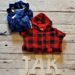 Cat & Jack Red and Black Checkered Hoodie